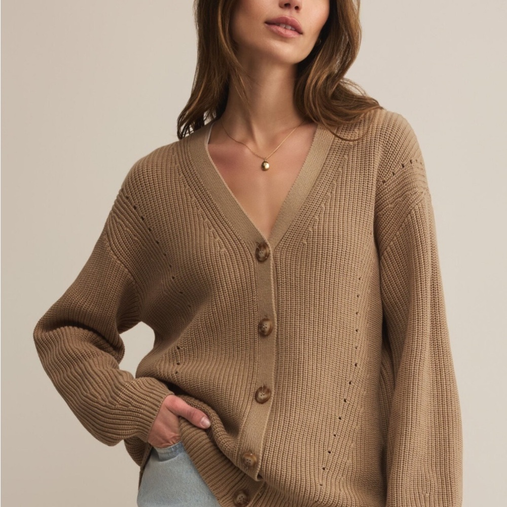 Z Supply Voyager Brown Cardigan Sweater